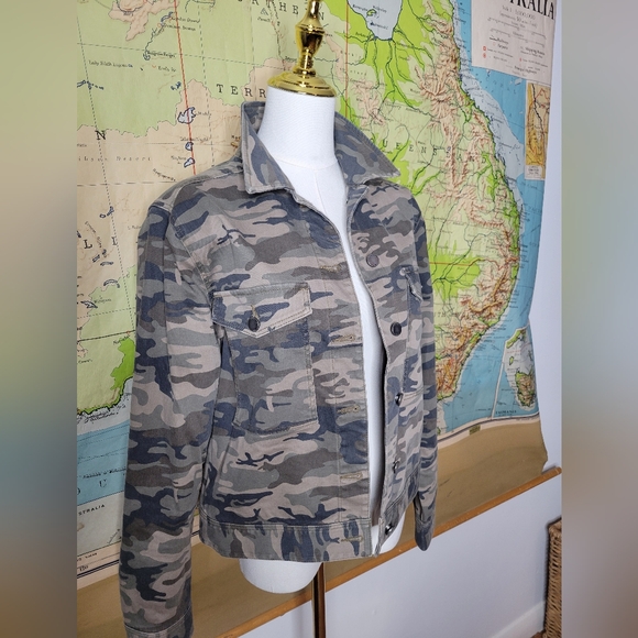 Liverpool Los Angeles Camo Print Jacket. Size M. Coat Biker Blokecore Military - Picture 2 of 6